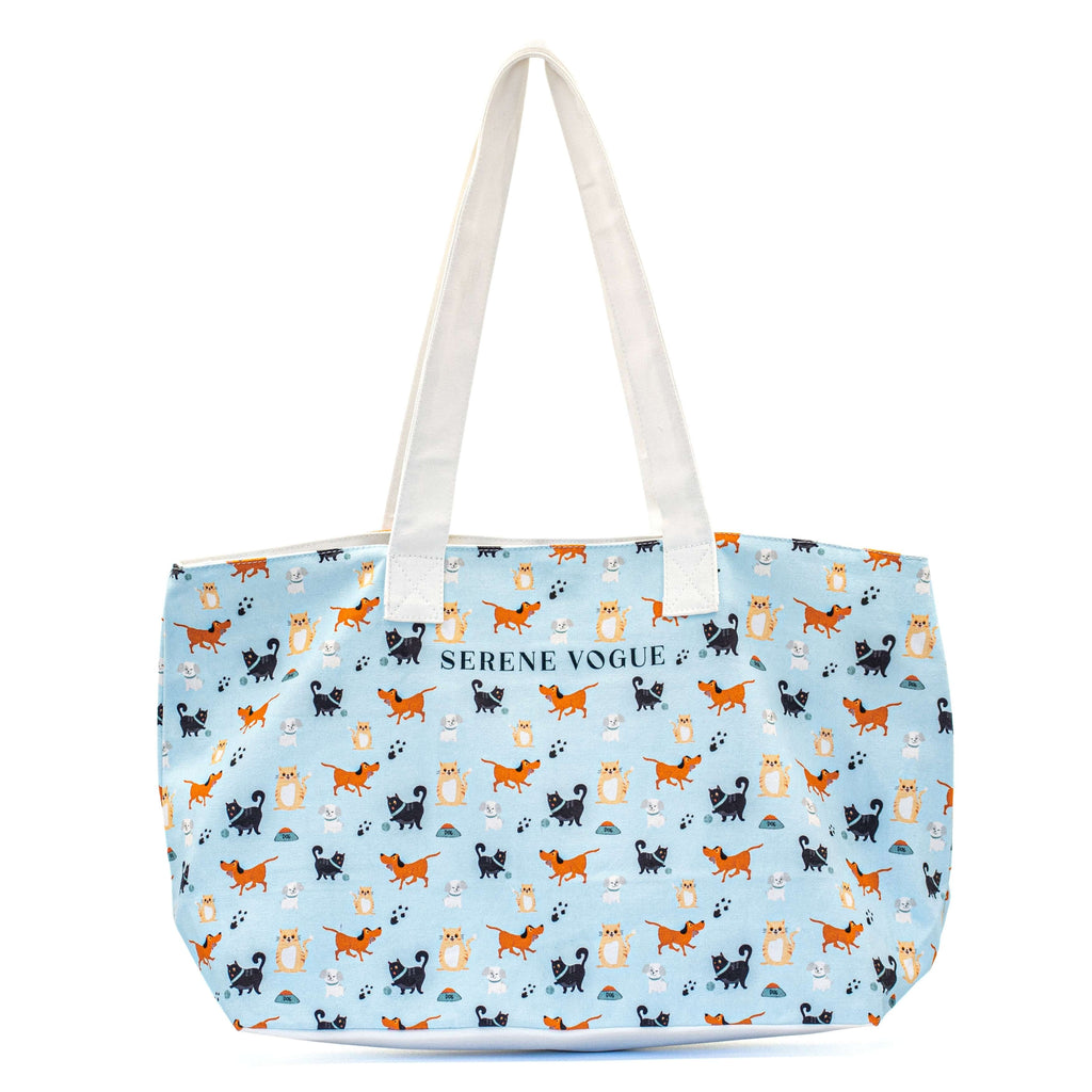 Pup Parade Cat Couture Shoulder Bag with dog and cat parade print by Serene Vogue