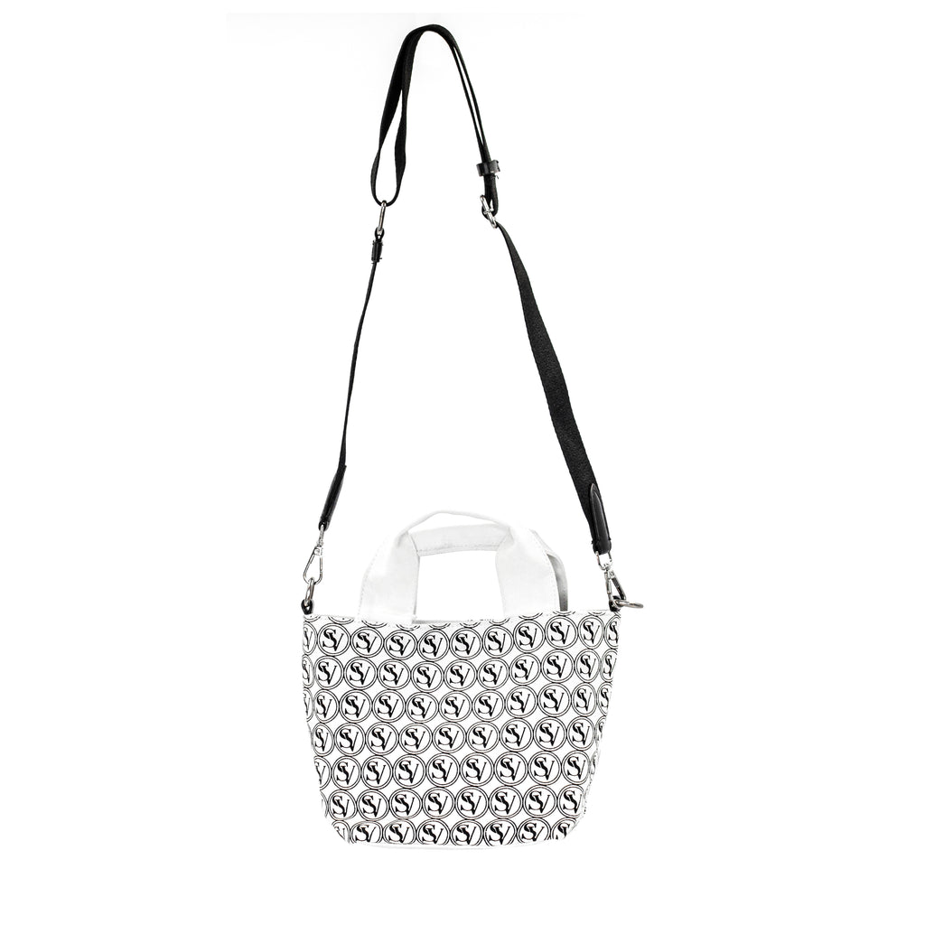 Vogue Street Crossbody Bag with basket design and bold Serene Vogue logo