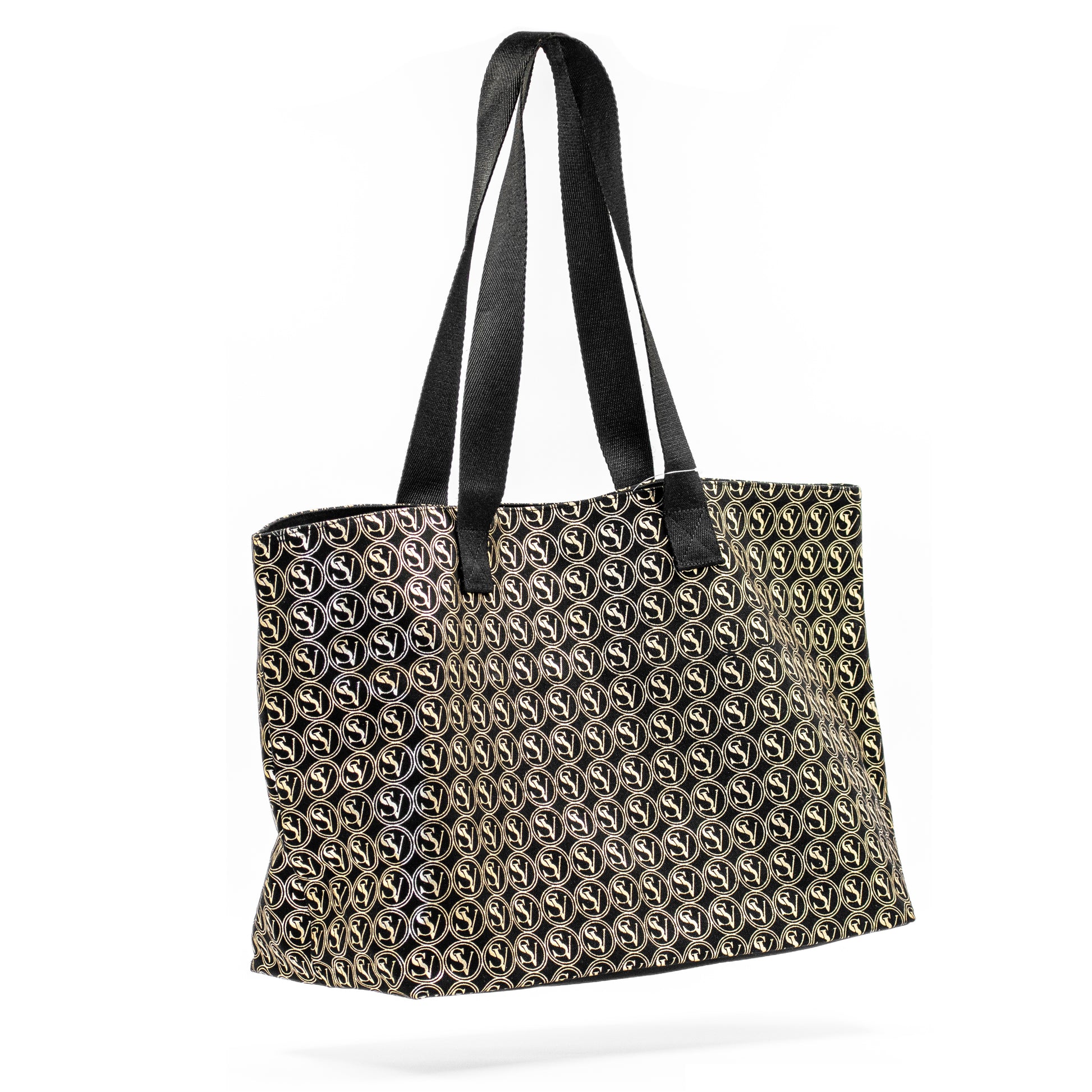 Lux Carry All Bag with Serene Vogue logo and canvas build, perfect for shopping and travel
