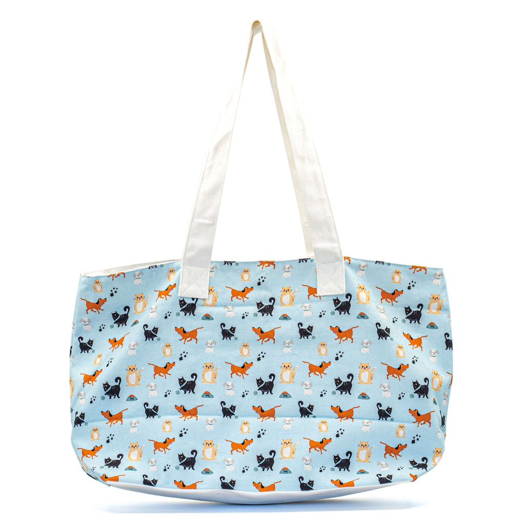Pup Parade Cat Couture Shoulder Bag with dog and cat parade print by Serene Vogue
