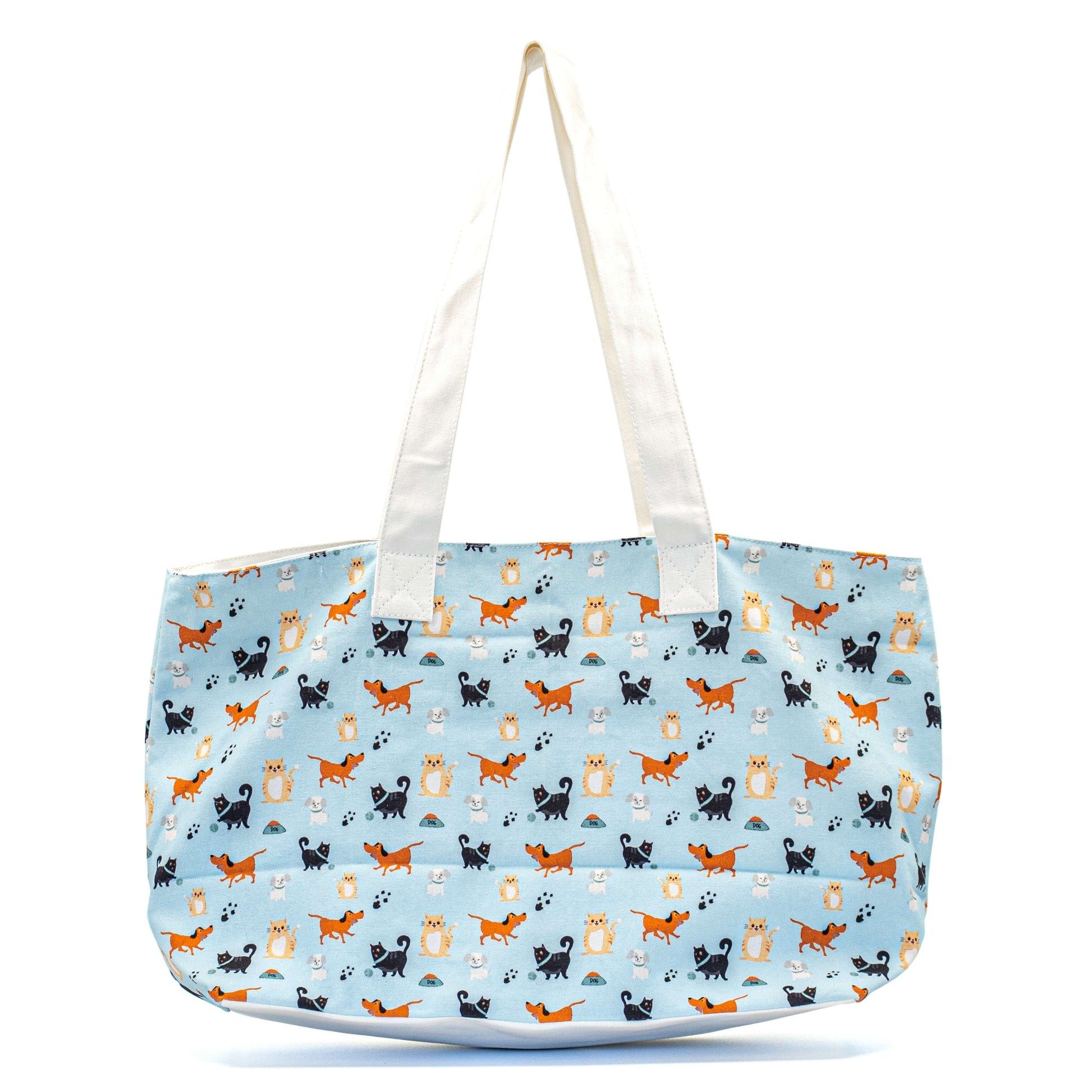 Pup Parade Cat Couture Shoulder Bag with dog and cat parade print by Serene Vogue