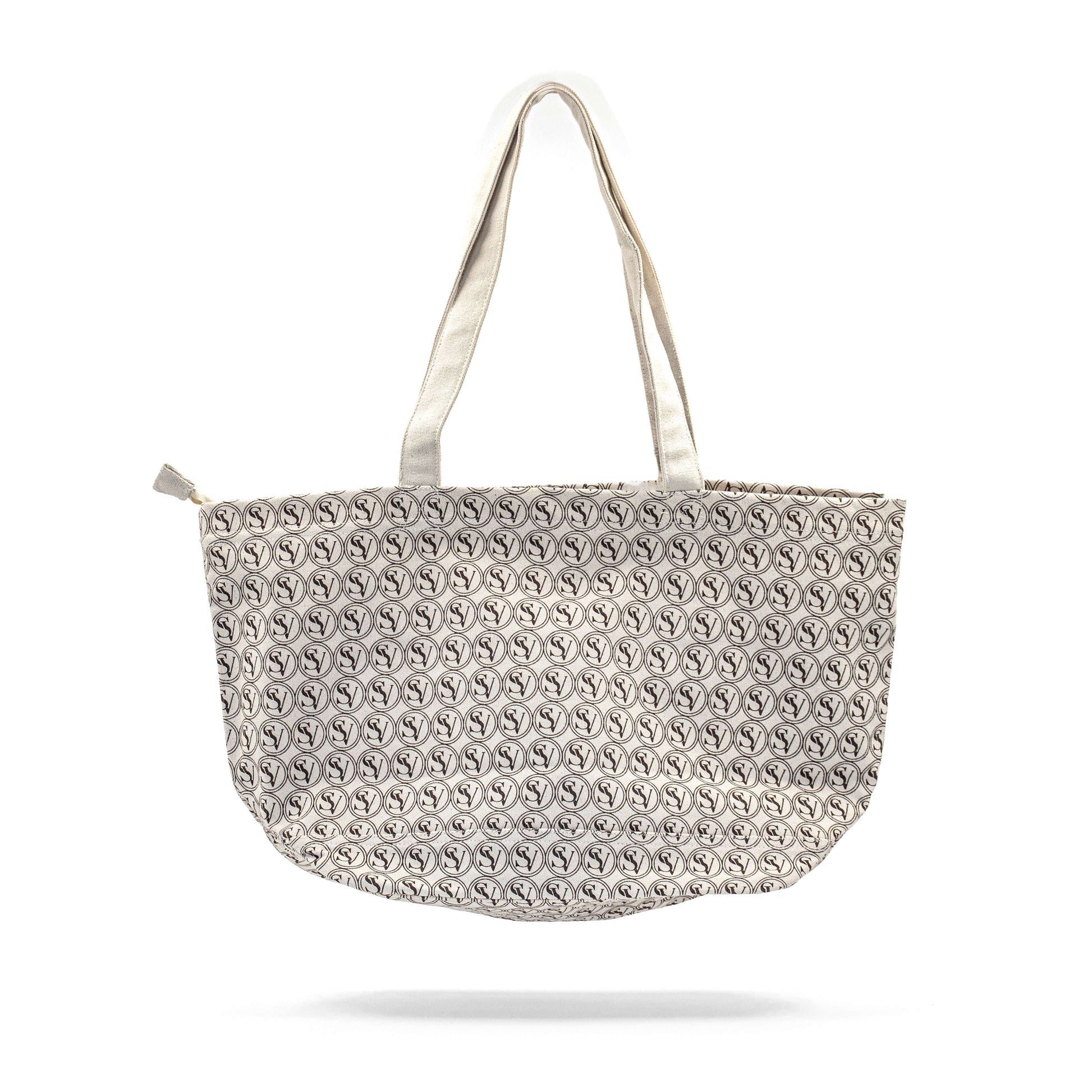 Glamour Grocery Shopper Bag in canvas with black handles and elegant typography, ideal for everyday shopping and eco-conscious fashion.