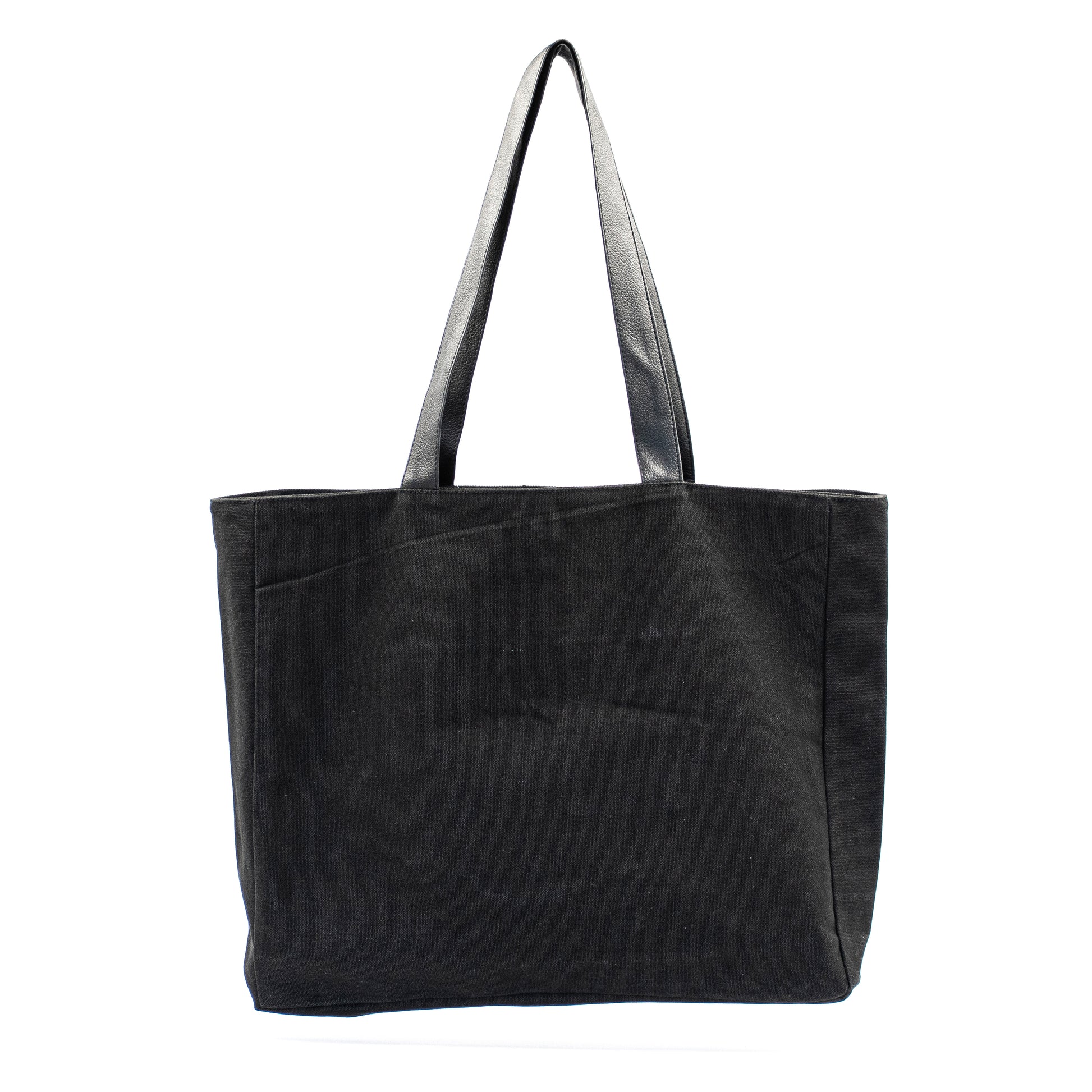 Elite Canvas Shopper Bag with Serene Vogue logo, reinforced handles, and inner zipper pocket