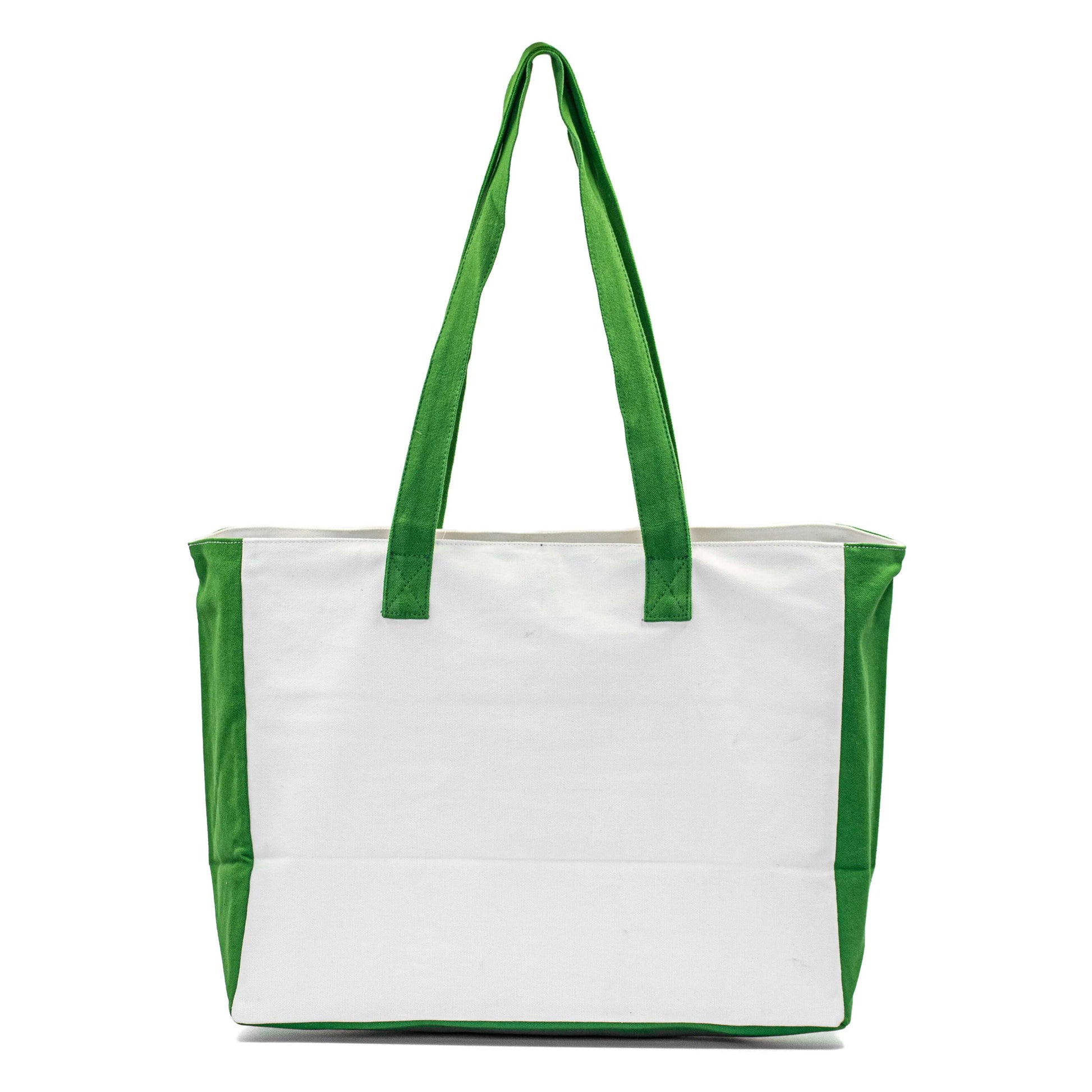 Eco Chic Shopper Bag with green accents and sustainable canvas by Serene Vogue