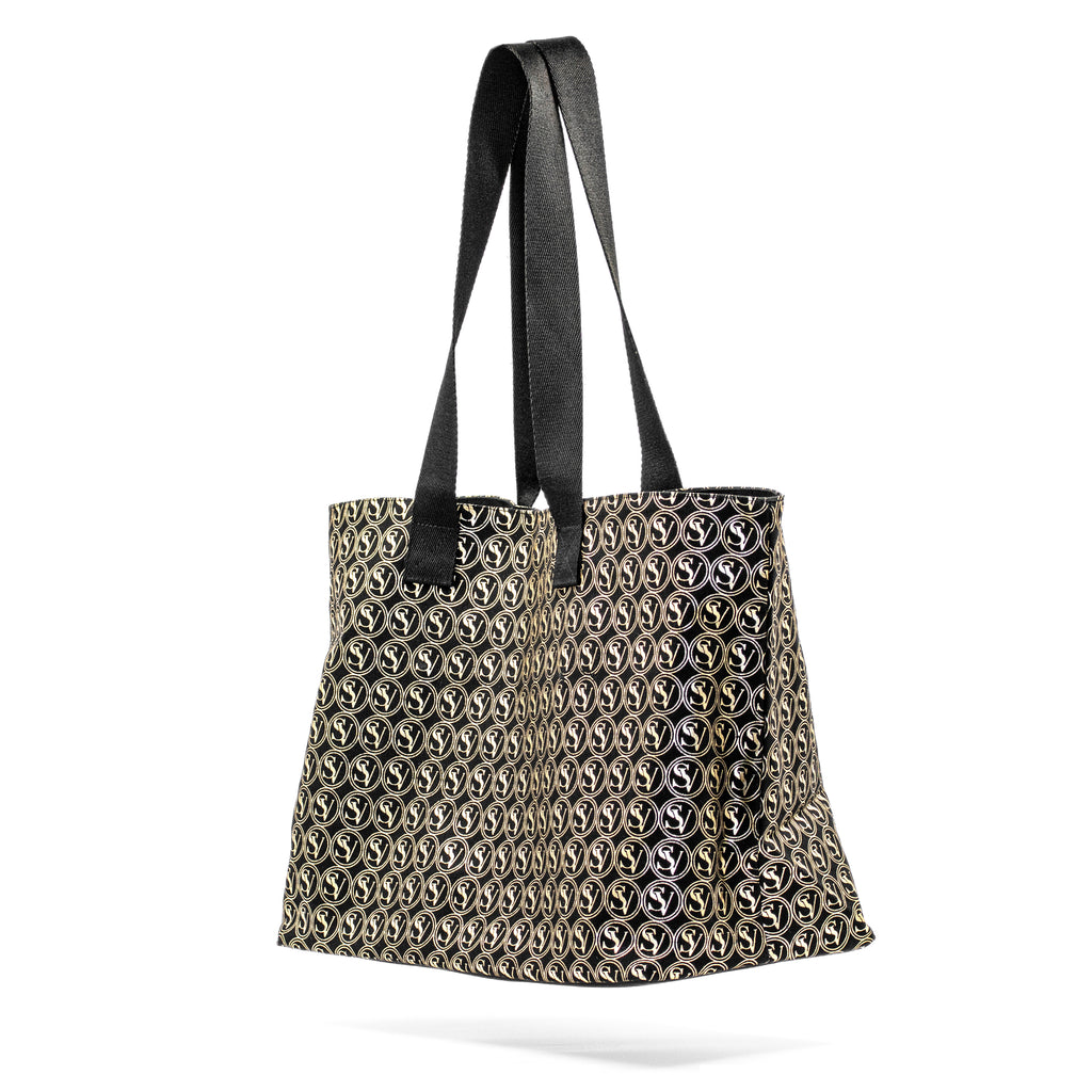 Lux Carry All Bag with Serene Vogue logo and canvas build, perfect for shopping and travel
