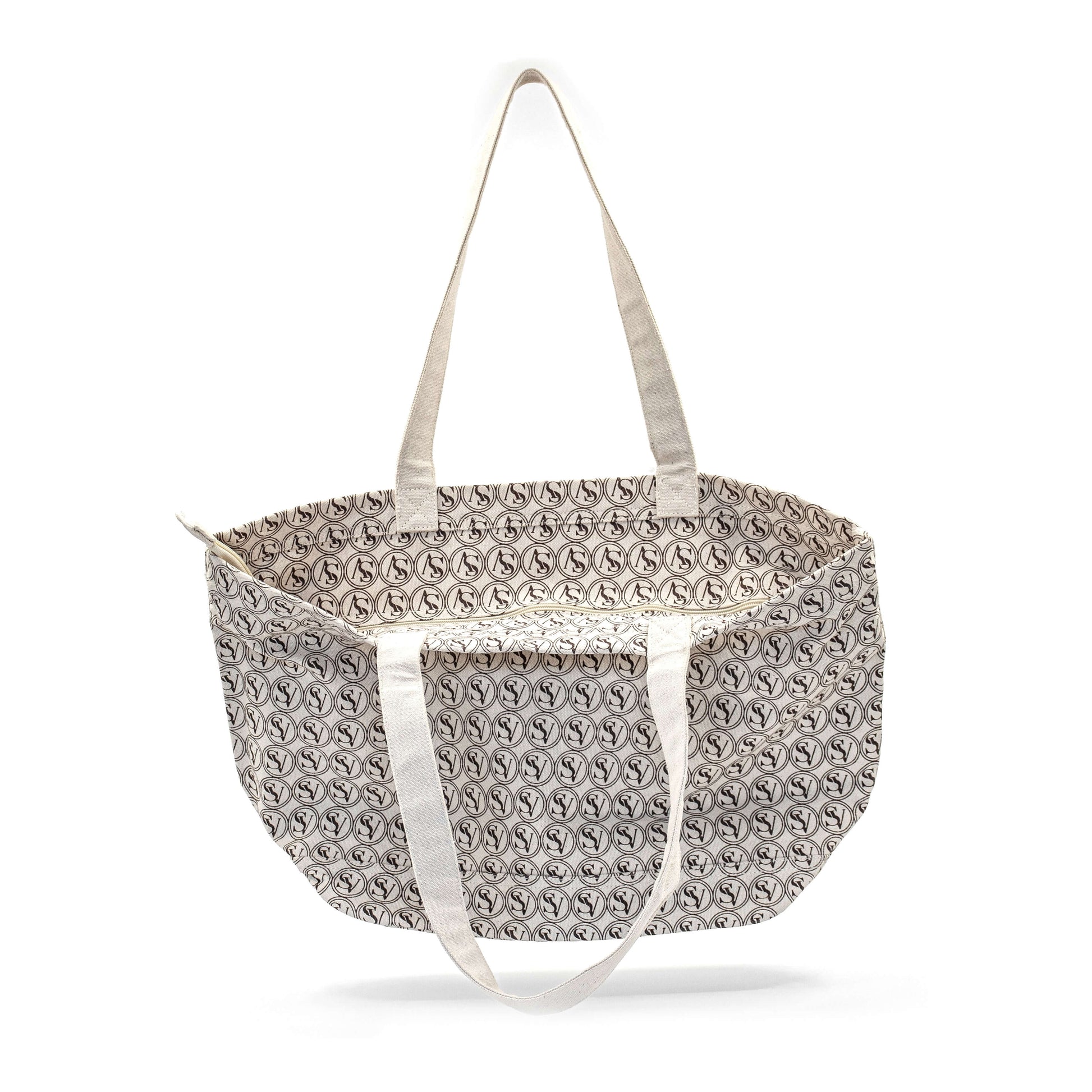Glamour Grocery Shopper Bag in canvas with black handles and elegant typography, ideal for everyday shopping and eco-conscious fashion.