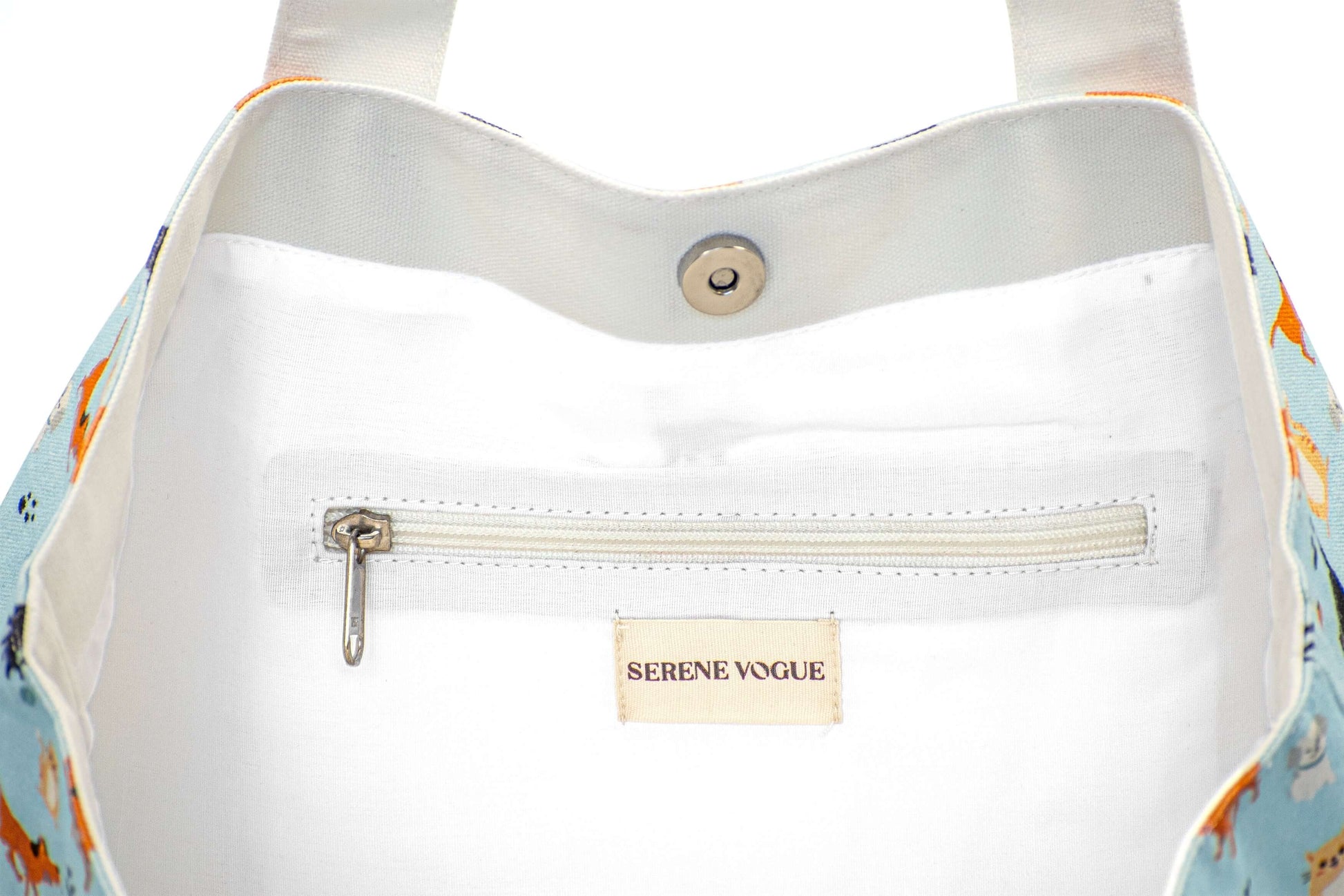 Pup Parade Cat Couture Shoulder Bag with dog and cat parade print by Serene Vogue
