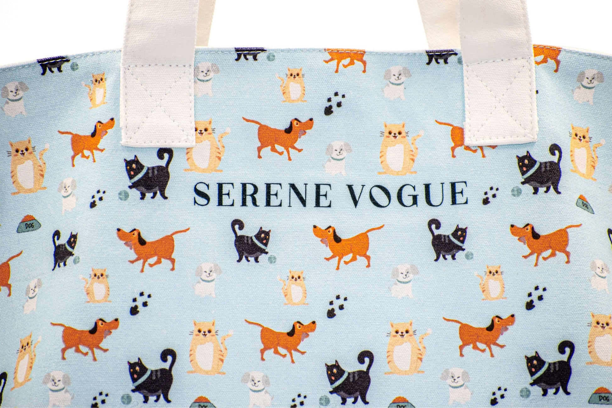 Pup Parade Cat Couture Shoulder Bag with dog and cat parade print by Serene Vogue