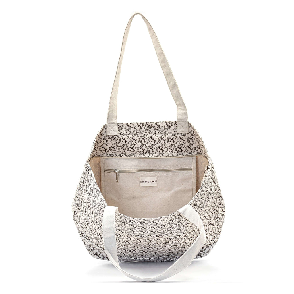 Glamour Grocery Shopper Bag in canvas with black handles and elegant typography, ideal for everyday shopping and eco-conscious fashion.