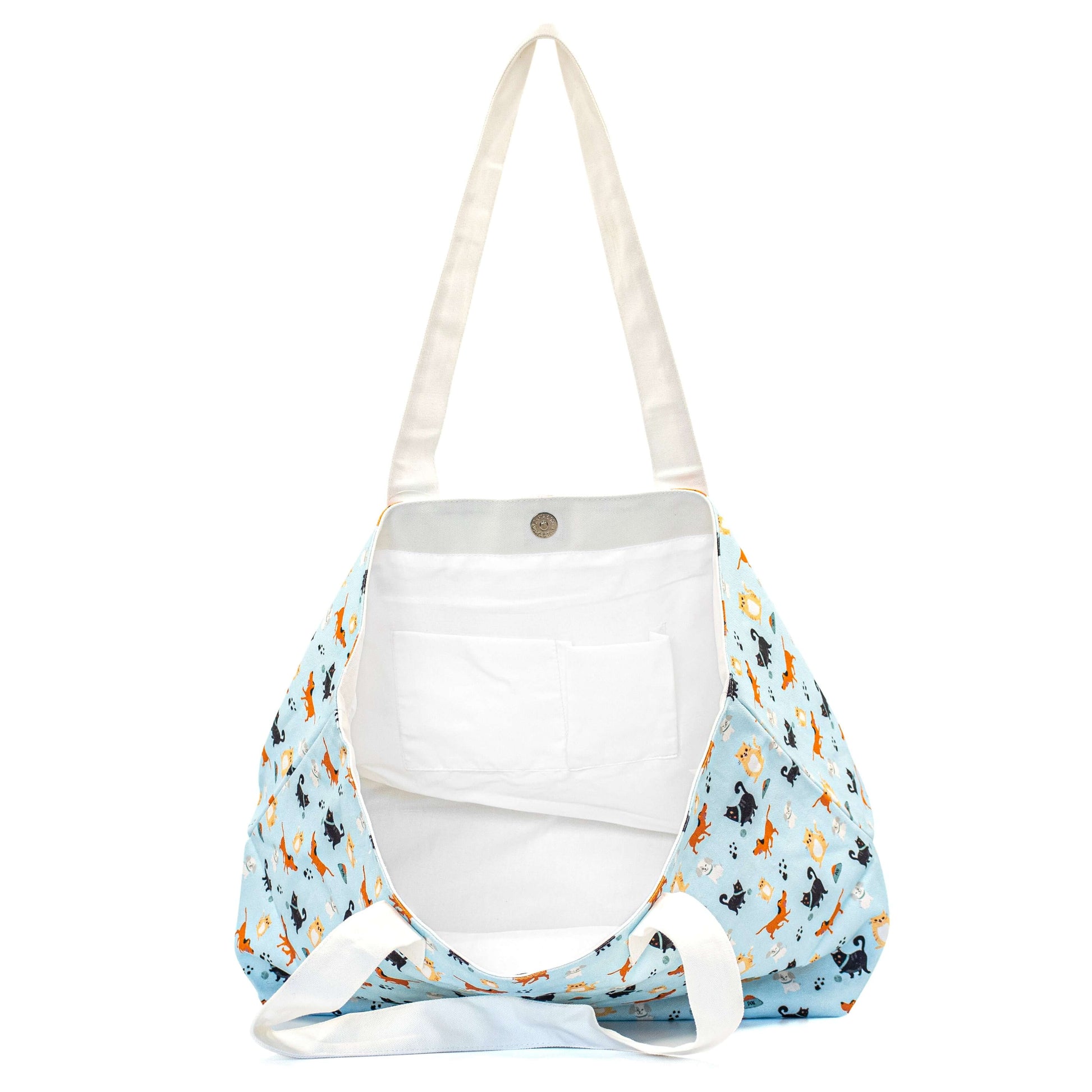 Pup Parade Cat Couture Shoulder Bag with dog and cat parade print by Serene Vogue