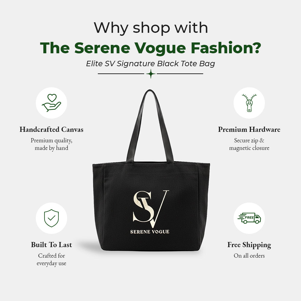 Elite SV Signature Black Tote Bag