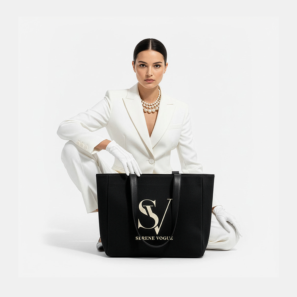 SV Signature Black Tote Bag